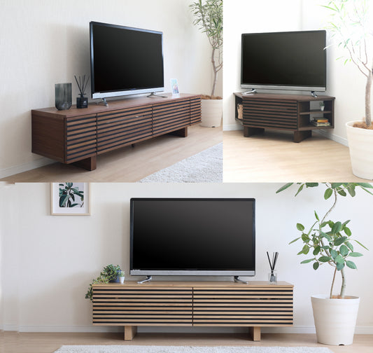 ルーバーデザインのおしゃれなテレビボードとコーナーテレビボード CSVⅡ
