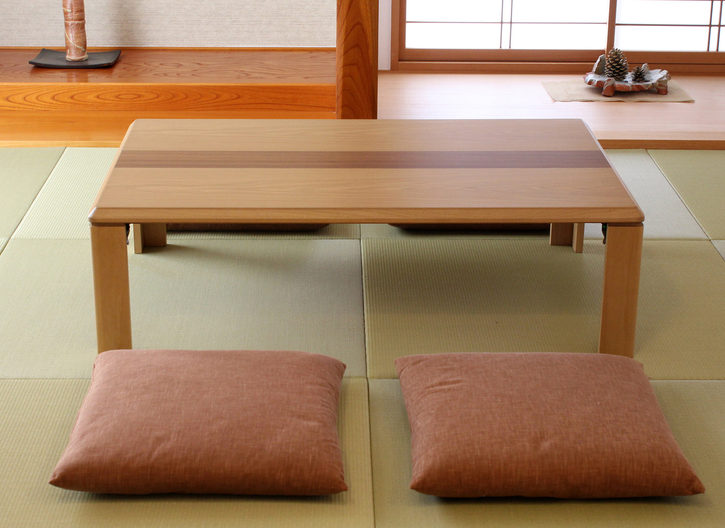 軽量折れ脚座卓ニューライン*写真はNAナチュラルです。